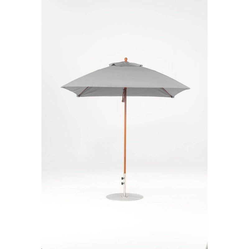 7.5 Ft Square Frankford Patio Umbrella- Pulley Lift- Wood Grain Frame