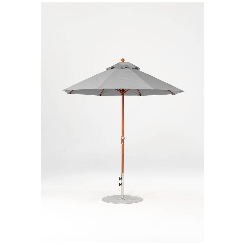 7.5 Ft Octagonal Frankford Patio Umbrella- Crank Lift- Wood Grain Frame
