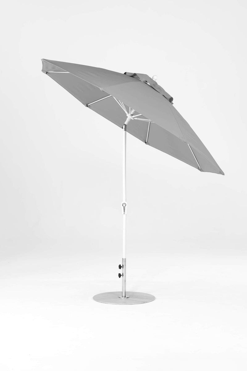 9 Ft Octagonal Frankford Patio Umbrella- Crank Auto-Tilt- Matte White Frame