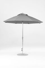 9 Ft Octagonal Frankford Patio Umbrella- Crank Lift- Polished Silver Anodized Frame