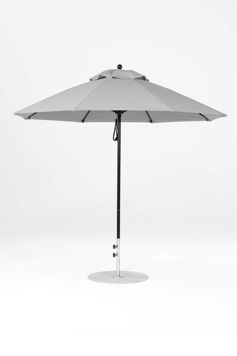 9 Ft Octagonal Frankford Patio Umbrella- Pulley Lift- Matte Black Frame
