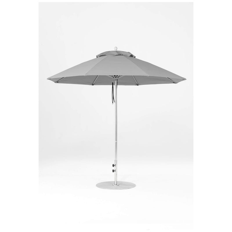 9 Ft Octagonal Frankford Patio Umbrella- Pulley Lift- Matte Silver Frame