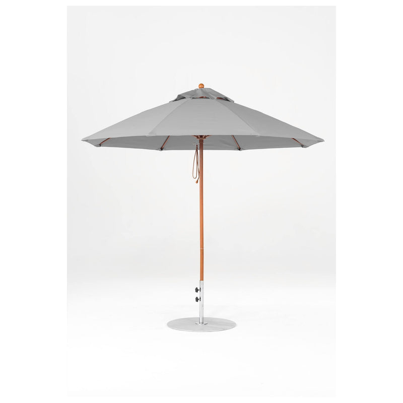 9 Ft Octagonal Frankford Patio Umbrella- Pulley Lift- Wood Grain Frame