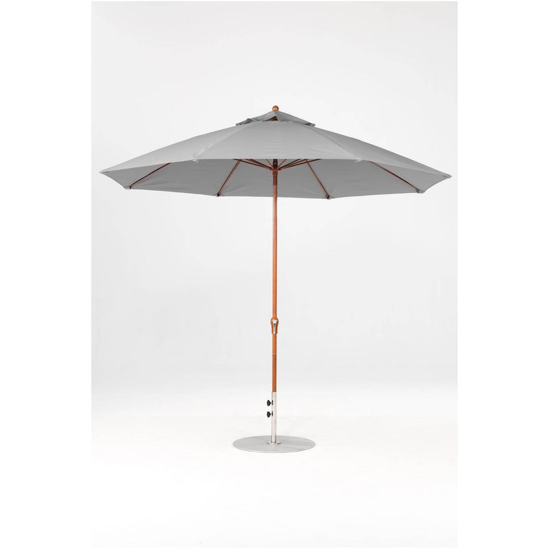 11 Ft Octagonal Frankford Patio Umbrella- Crank Lift- Wood Grain Frame