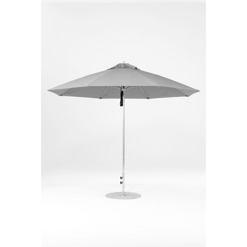 11 Ft Octagonal Frankford Patio Umbrella- Pulley Lift- Polished Silver Anodized Frame