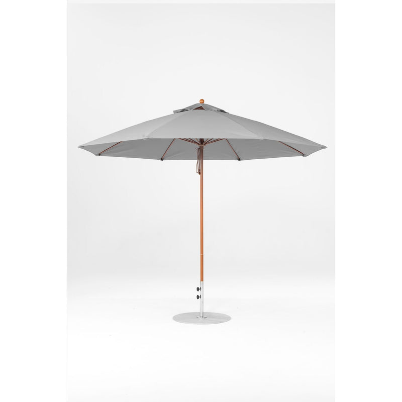 11 Ft Octagonal Frankford Patio Umbrella- Pulley Lift- Wood Grain Frame
