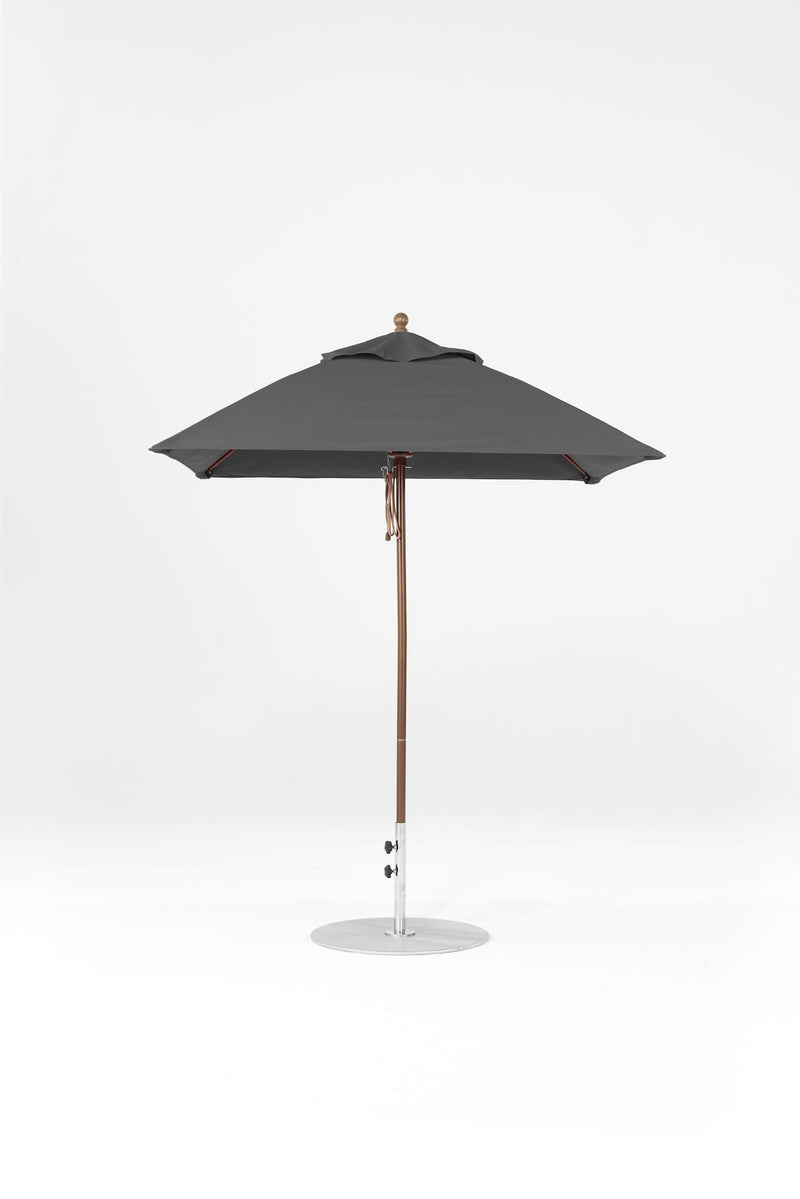 6.5 Ft Square Frankford Patio Umbrella- Pulley Lift- Matte Bronze Frame