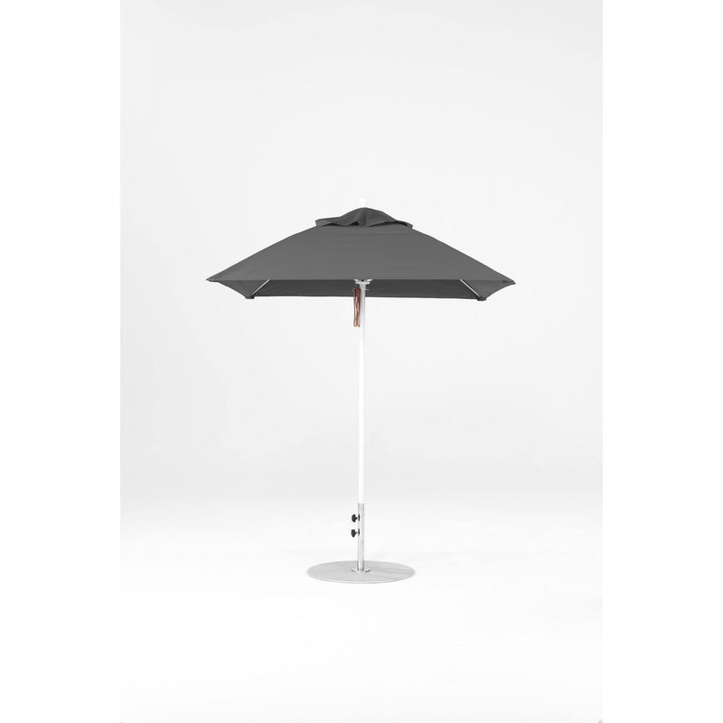 6.5 Ft Square Frankford Patio Umbrella- Pulley Lift- Matte White Frame