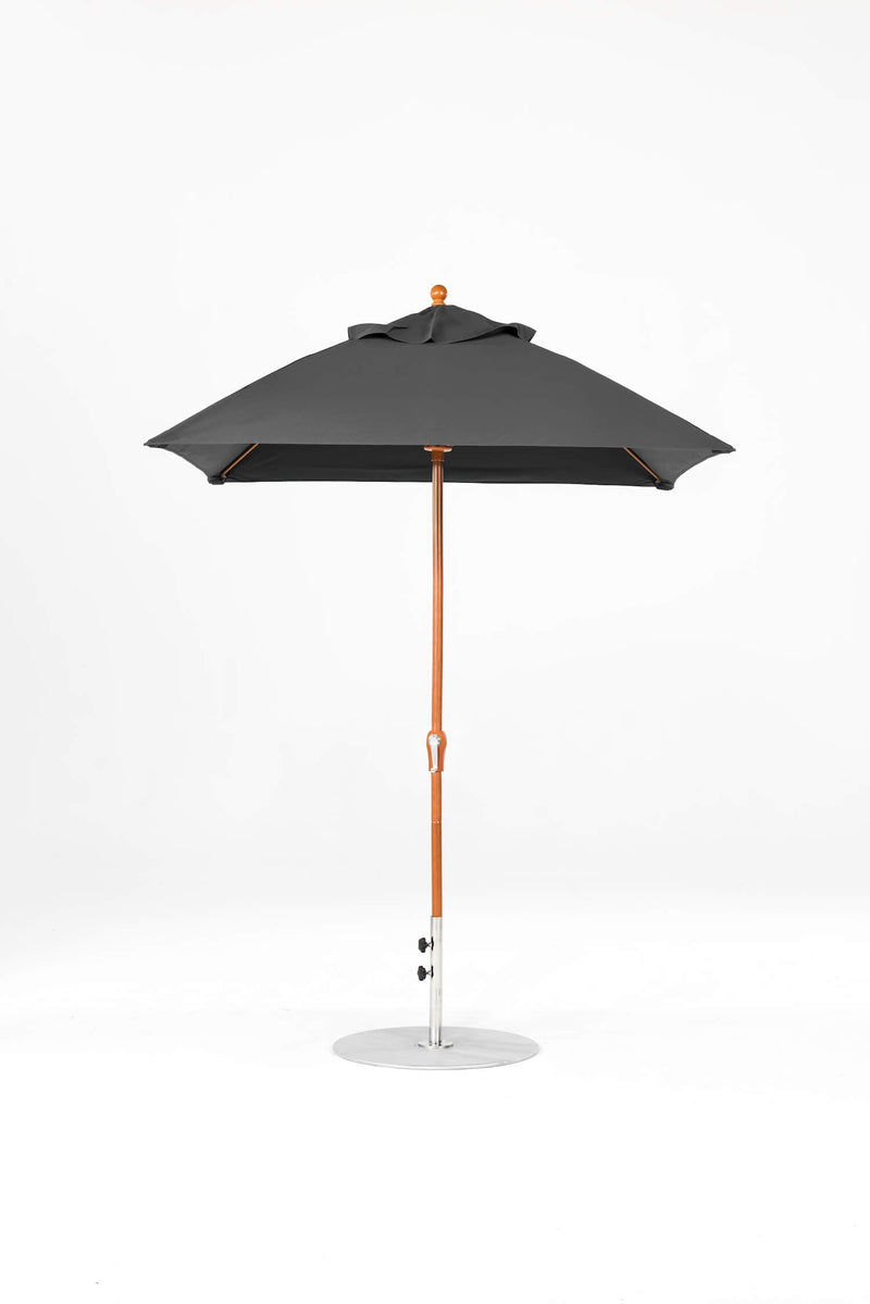 6.5 Ft Square Frankford Patio Umbrella- Crank Lift- Wood Grain Frame
