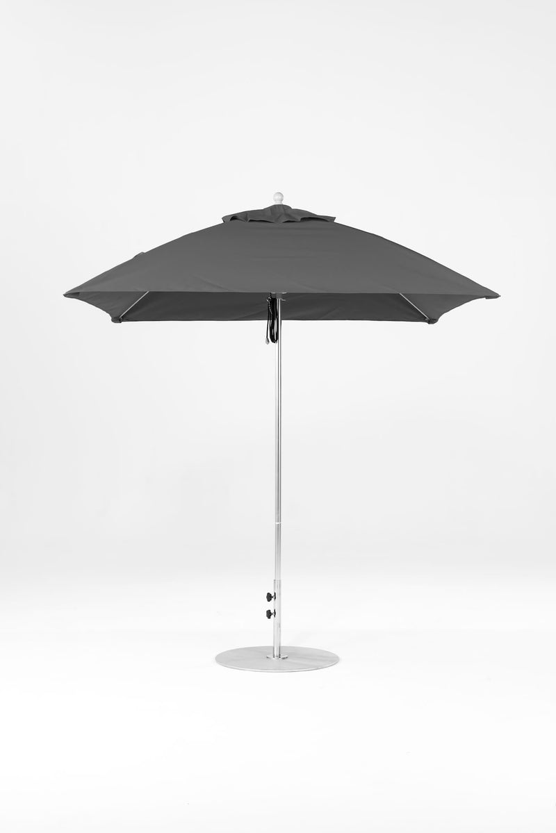 7.5 Ft Square Frankford Patio Umbrella- Pulley Lift- Matte Silver Frame