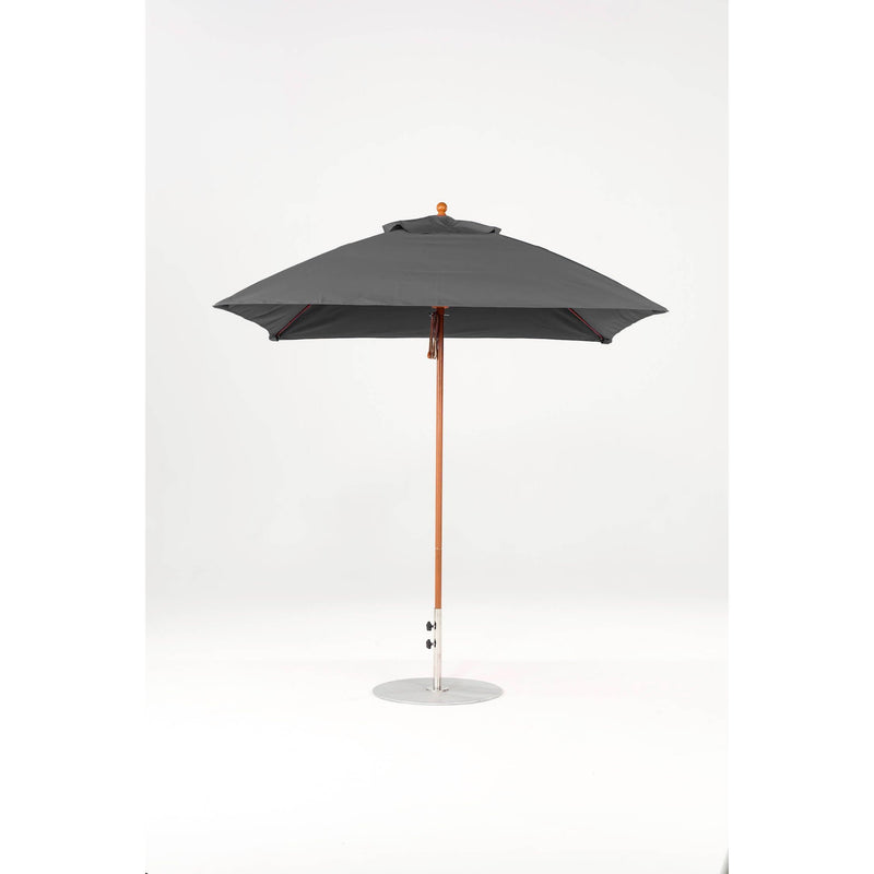 7.5 Ft Square Frankford Patio Umbrella- Pulley Lift- Wood Grain Frame