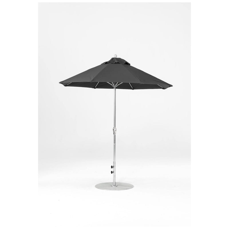 7.5 Ft Octagonal Frankford Patio Umbrella- Crank Lift- Matte Silver Frame