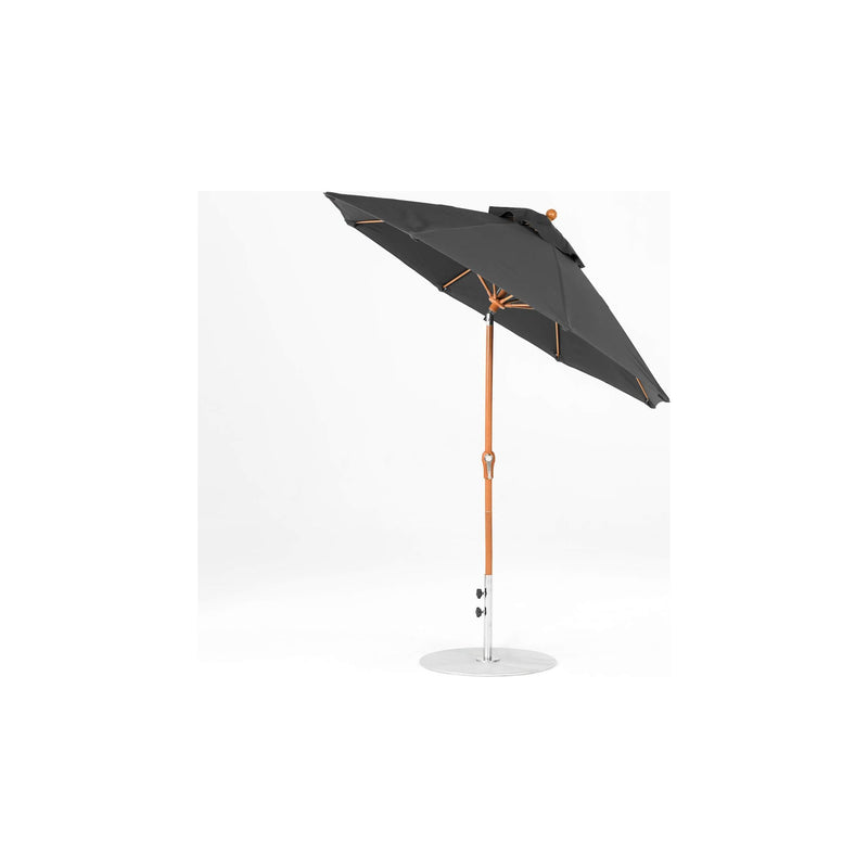 7.5 Ft Octagonal Frankford Patio Umbrella- Crank Auto-Tilt- Wood Grain Frame