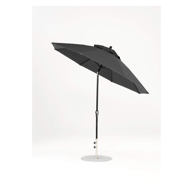 9 Ft Octagonal Frankford Patio Umbrella- Crank Auto-Tilt- Matte Black Frame