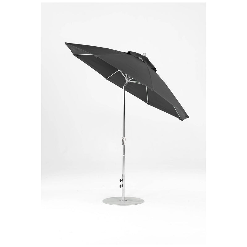 9 Ft Octagonal Frankford Patio Umbrella- Crank Auto-Tilt- Polished Silver Anodized Frame