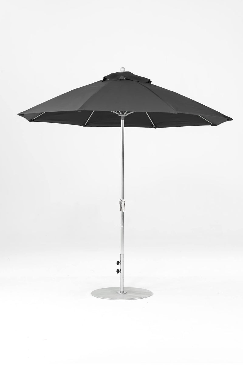 9 Ft Octagonal Frankford Patio Umbrella- Crank Lift- Matte Silver Frame