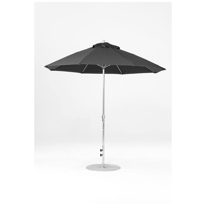 9 Ft Octagonal Frankford Patio Umbrella- Crank Lift- Polished Silver Anodized Frame