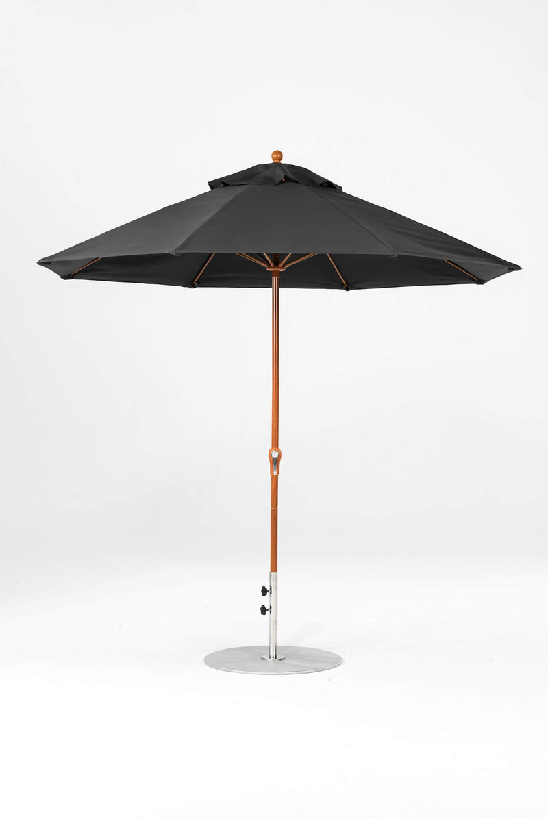 9 Ft Octagonal Frankford Patio Umbrella- Crank Lift- Wood Grain Frame