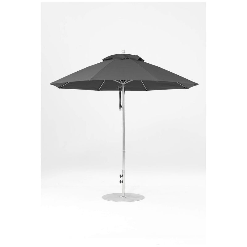 9 Ft Octagonal Frankford Patio Umbrella- Pulley Lift- Matte Silver Frame