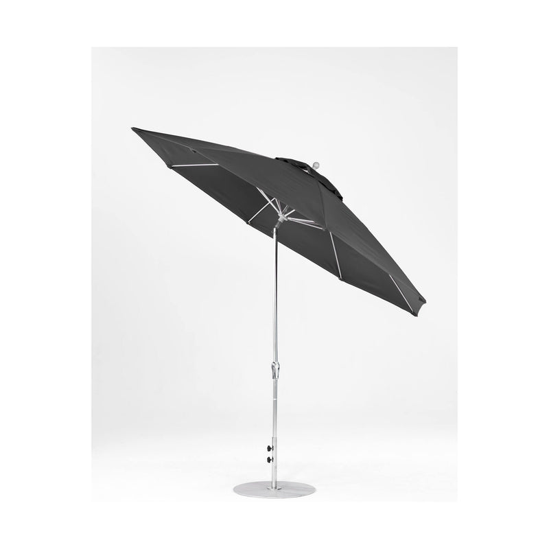 11 Ft Octagonal Frankford Patio Umbrella- Crank Auto-Tilt- Polished Silver Anodized Frame
