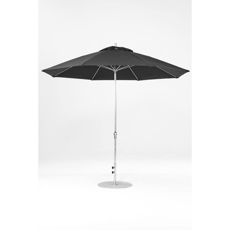 11 Ft Octagonal Frankford Patio Umbrella- Crank Lift- Polished Silver Anodized Frame