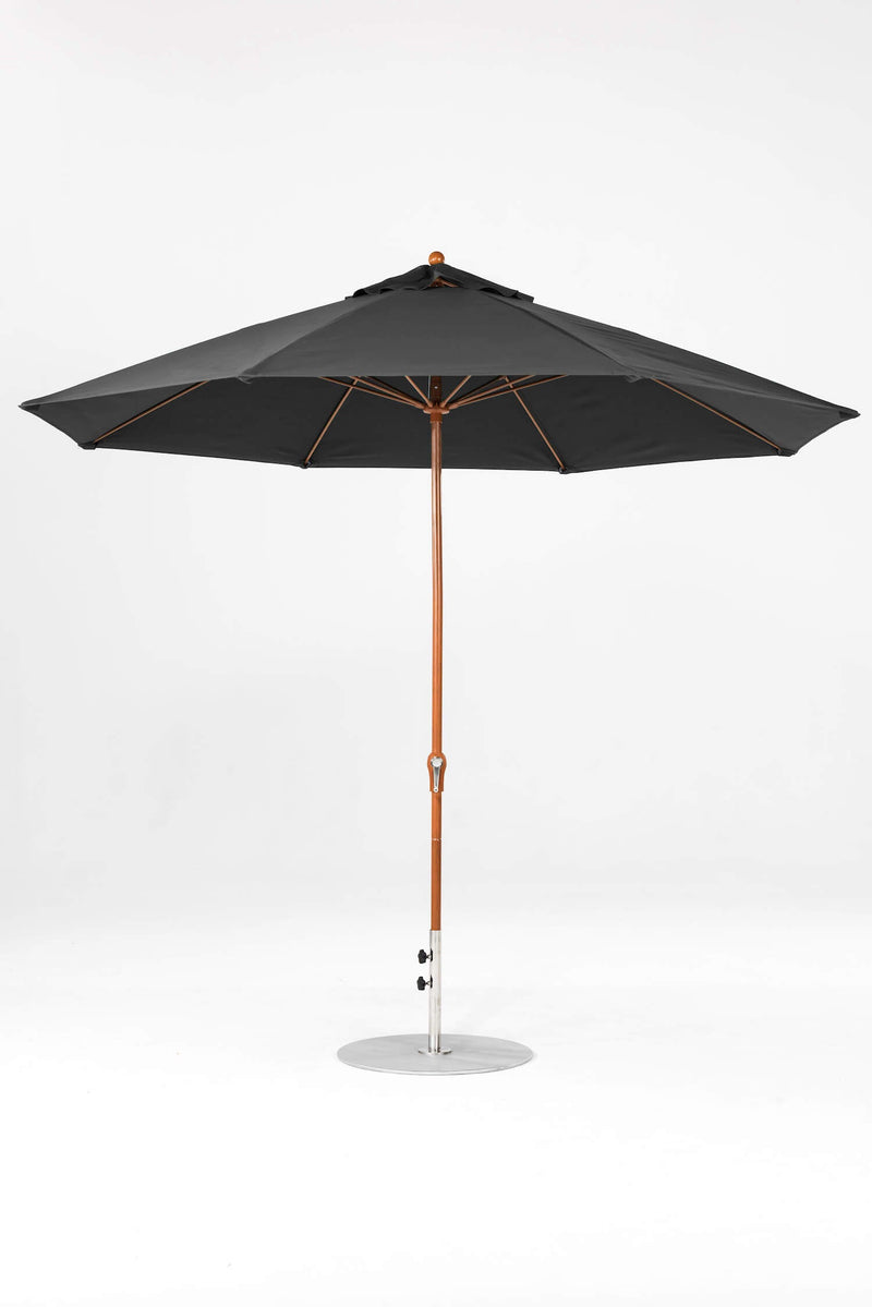 11 Ft Octagonal Frankford Patio Umbrella- Crank Lift- Wood Grain Frame
