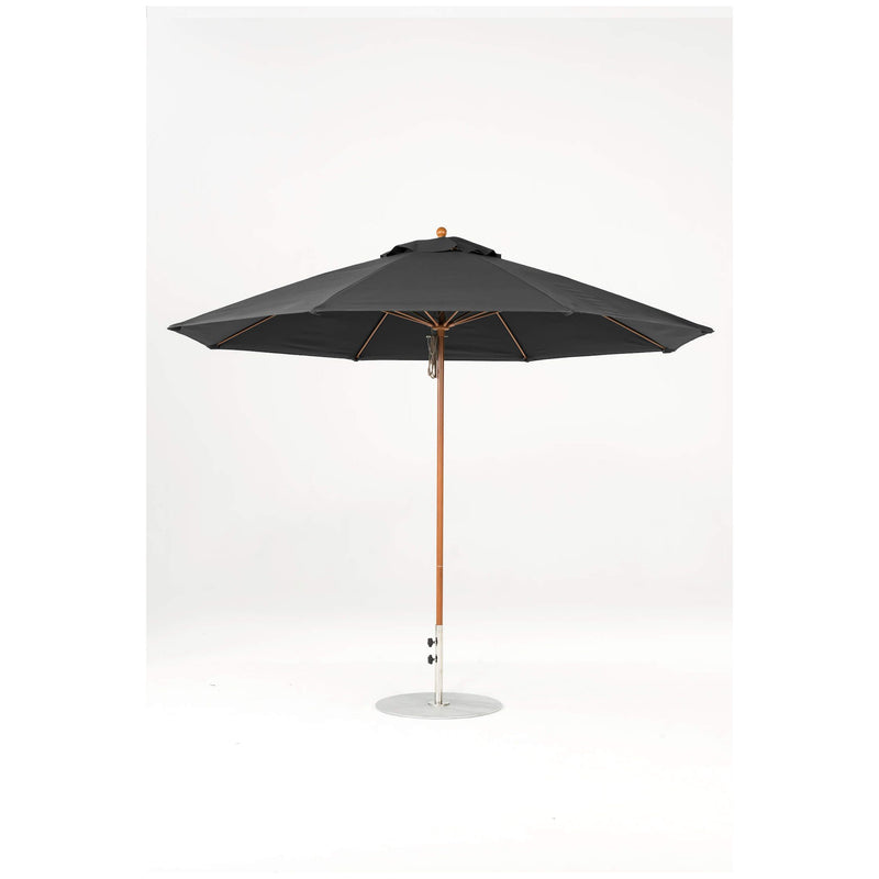 11 Ft Octagonal Frankford Patio Umbrella- Pulley Lift- Wood Grain Frame