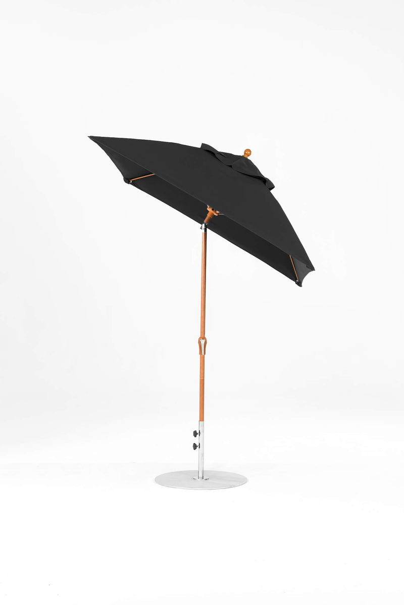 6.5 Ft Frankford Square Patio Umbrella- Crank Auto-Tilt- Wood Grain Frame