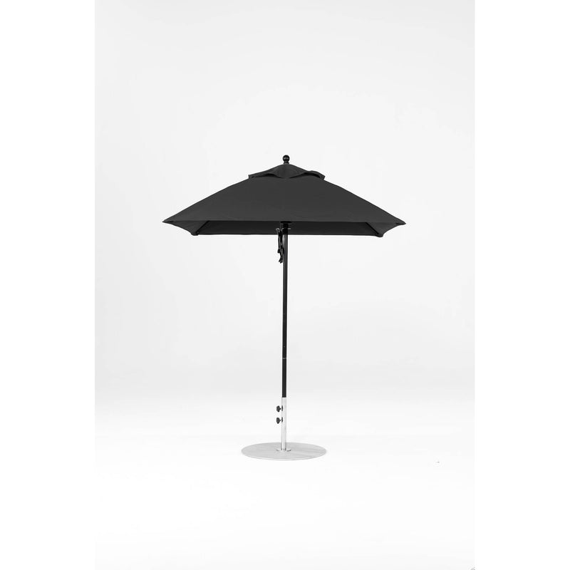 6.5 Ft Square Frankford Patio Umbrella- Pulley Lift- Matte Black Frame