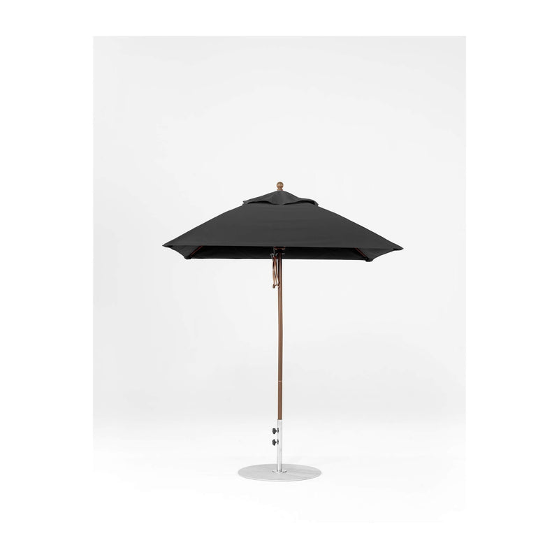 6.5 Ft Square Frankford Patio Umbrella- Pulley Lift- Matte Bronze Frame