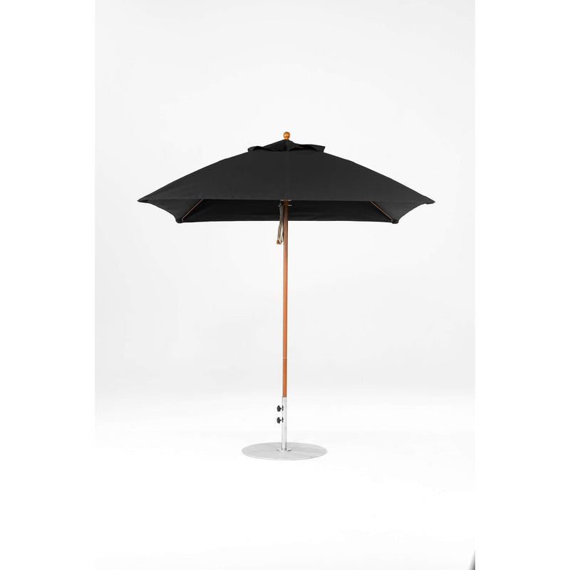 7.5 Ft Square Frankford Patio Umbrella- Pulley Lift- Wood Grain Frame