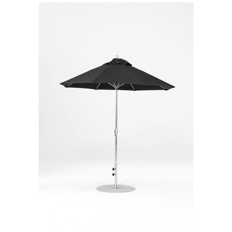 7.5 Ft Octagonal Frankford Patio Umbrella- Crank Lift- Polished Silver Anodized Frame
