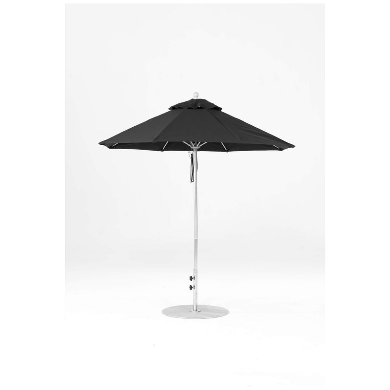 7.5 Ft Octagonal Frankford Patio Umbrella- Pulley Lift- Polished Silver Anodized Frame