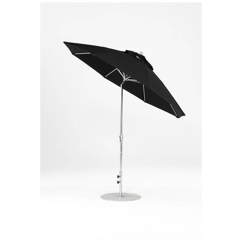 9 Ft Octagonal Frankford Patio Umbrella- Crank Auto-Tilt- Polished Silver Anodized Frame