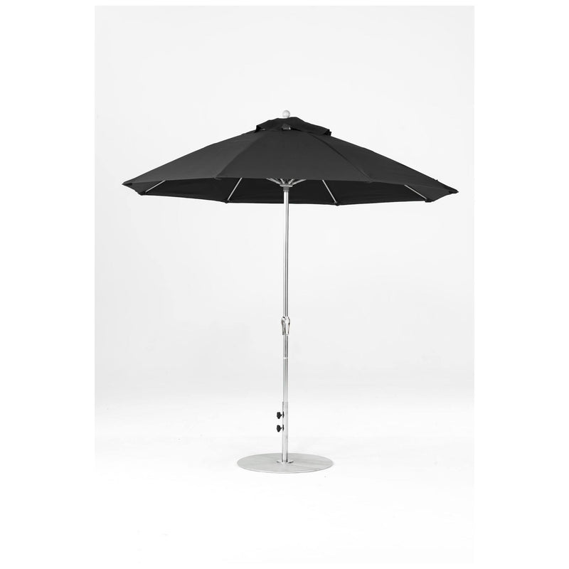 9 Ft Octagonal Frankford Patio Umbrella- Crank Lift- Polished Silver Anodized Frame