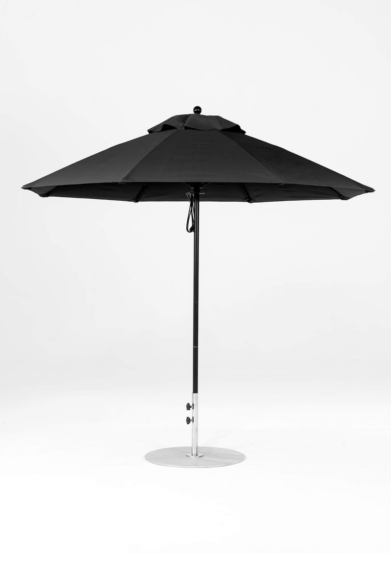 9 Ft Octagonal Frankford Patio Umbrella- Pulley Lift- Matte Black Frame