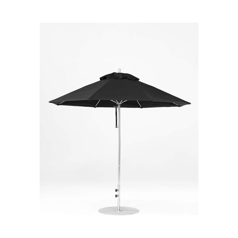 9 Ft Octagonal Frankford Patio Umbrella- Pulley Lift- Matte Silver Frame