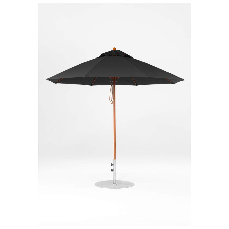 9 Ft Octagonal Frankford Patio Umbrella- Pulley Lift- Wood Grain Frame