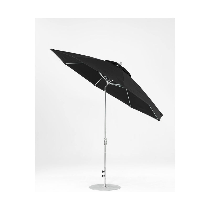 11 Ft Octagonal Frankford Patio Umbrella- Crank Auto-Tilt- Polished Silver Anodized Frame