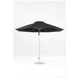 11 Ft Octagonal Frankford Patio Umbrella- Pulley Lift- Polished Silver Anodized Frame