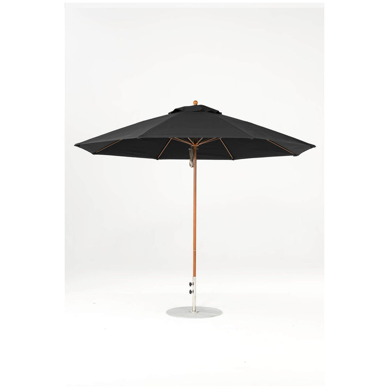 11 Ft Octagonal Frankford Patio Umbrella- Pulley Lift- Wood Grain Frame