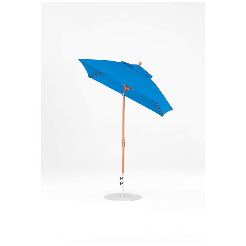 6.5 Ft Frankford Square Patio Umbrella- Crank Auto-Tilt- Wood Grain Frame