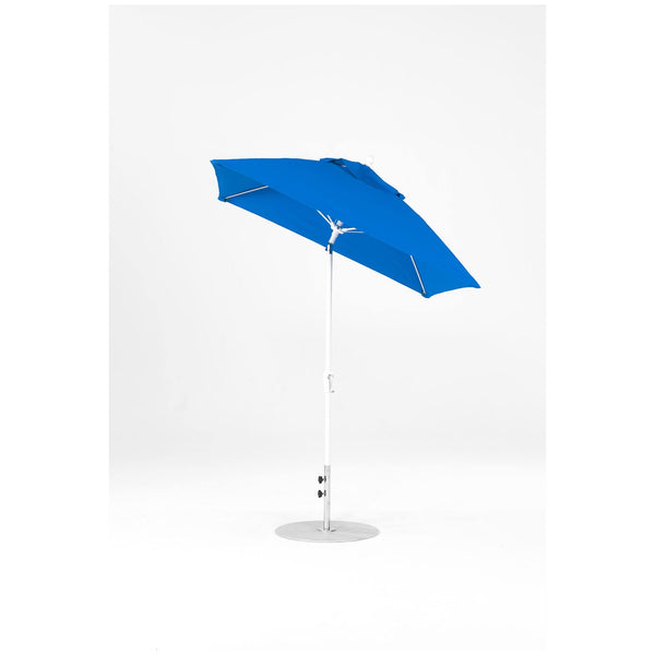 6.5 Ft Frankford Square Patio Umbrella- Crank Auto-Tilt- Matte White Frame