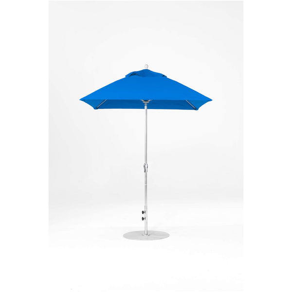 6.5 Ft Square Frankford Outdoor Patio Umbrella- Crank Lift- Matte Silver Frame