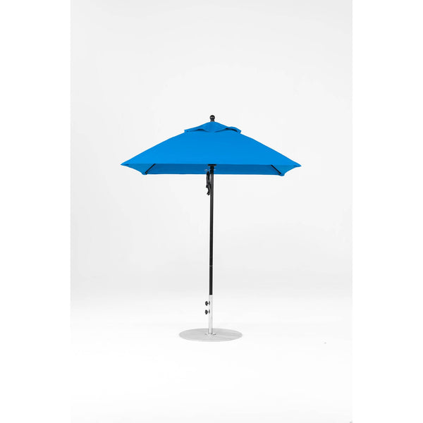 6.5 Ft Square Frankford Patio Umbrella- Pulley Lift- Matte Black Frame