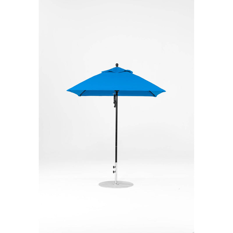 6.5 Ft Square Frankford Patio Umbrella- Pulley Lift- Matte Black Frame