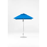 6.5 Ft Square Frankford Patio Umbrella- Pulley Lift- Polished Silver Anodized Frame