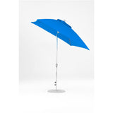 7.5 Ft Frankford Square Patio Umbrella- Crank Auto-Tilt- Polished Silver Anodized Frame