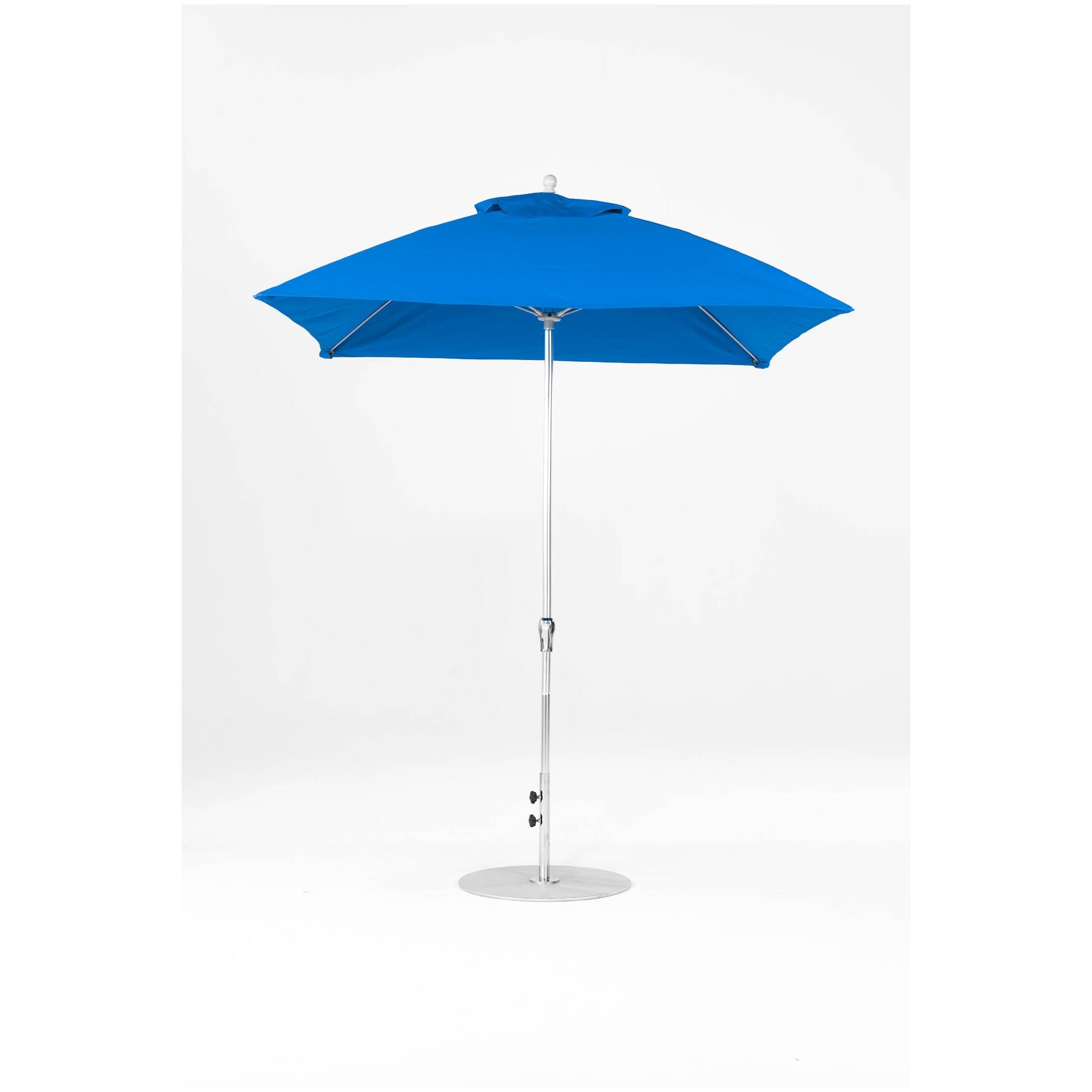 7.5 Ft Square Frankford Patio Umbrella Crank Lift Matte Silver Frame