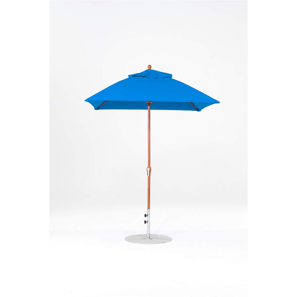 6.5 Ft Square Frankford Patio Umbrella- Crank Lift- Wood Grain Frame